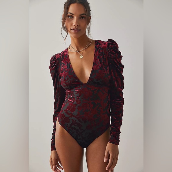 Free People Tops - Free People Magic Hour Velvet Bodysuit